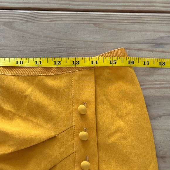 New York & Company Mustard Button-Accent Pencil Skirt - Picture 6 of 8